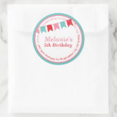 子供の誕生日パーティーDIYバンティンスティッカーは好意 ラウンドシール (バッグ)