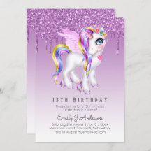 子供の誕生日パープルユニコーンデジタルまたはプリント