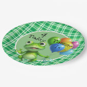 子供の誕生日フラグのカスタマイズ ペーパープレート (アングル)