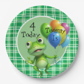 子供の誕生日フラグのカスタマイズ ペーパープレート (正面)