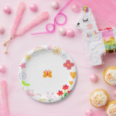 子供の誕生日プレートイエロー&パープル ペーパープレート (パーティー)