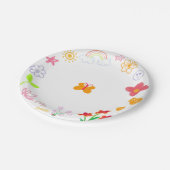 子供の誕生日プレートイエロー&パープル ペーパープレート (アングル)