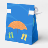 子供の誕生日プールパーティーキュートカスタムブルネットガール フェイバーボックス (裏面サイド)