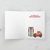 子供の誕生日ベアカーレースカード カード (内部)