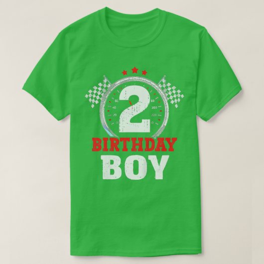 子供の誕生日ボーイ2をレースカー2ndバースデーレーシン tシャツ (デザイン正面)
