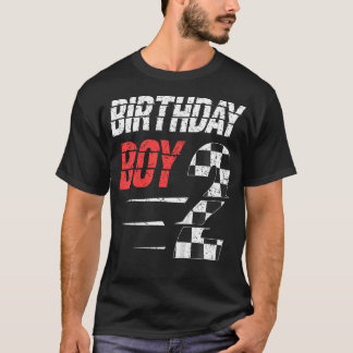 子供の誕生日ボーイ2 2レース国旗2歳の誕生日R Tシャツ
