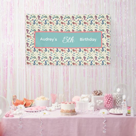 子供の誕生日マーメイドバナー 横断幕 (パーティー)