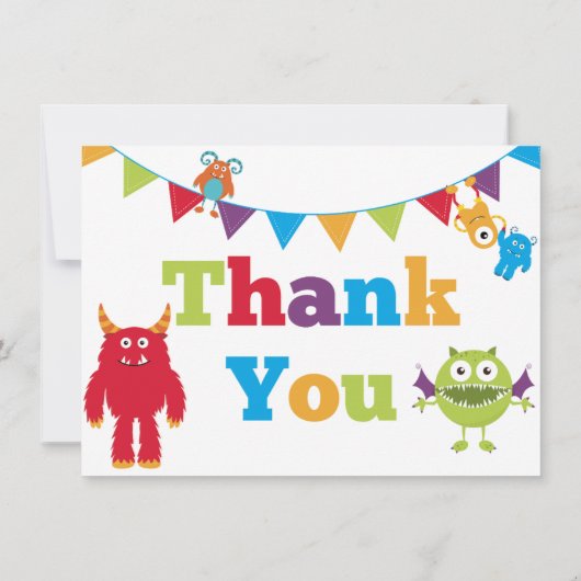 子供の誕生日モンスターはサンキューカードを記入します サンキューカード (裏面)