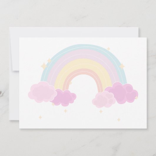 子供の誕生日ユニコーンテーマパーソナライズされた写真 招待状 (裏面)