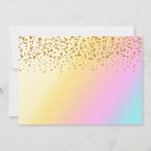 子供の誕生日ユニコーンマジカルデイベビーと写真 招待状 (裏面)