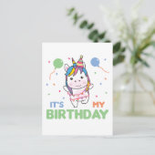 子供の誕生日ユニコーン 子供の誕生日 ポストカード (スタンド正面)