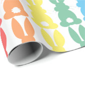 子供の誕生日レインボーバニーパタパーソナライズされたーン ラッピングペーパー (ロールコーナー)