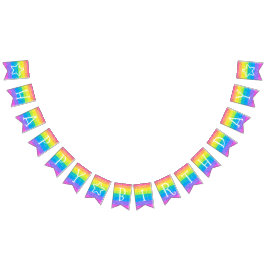 子供の誕生日レインボーパーティーバナー バンティングフラッグ