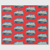 子供の誕生日レッドタパーソナライズされたイタニックラッピングパ ラッピングペーパー (フラット)