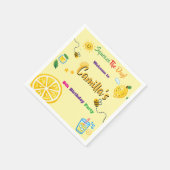 子供の誕生日レモン夏のテーマ スタンダードカクテルナプキン (角)