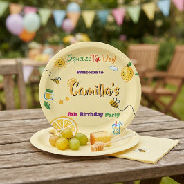 子供の誕生日レモン テーマ ペーパープレート