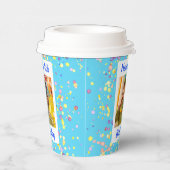 子供の誕生日写真水カラー紙吹雪テーマ 紙コップ (右)