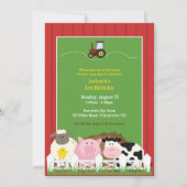 子供の誕生日写真 ファーム フラット インビテーション (裏面)