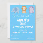 子供の誕生日動物の招待状 招待状 (裏面)