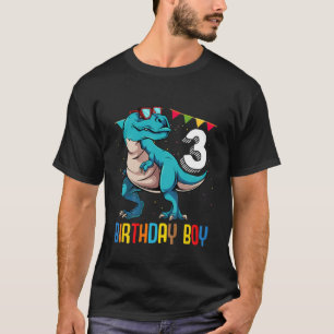 子供の誕生日少年3歳第三恐竜B Tシャツ