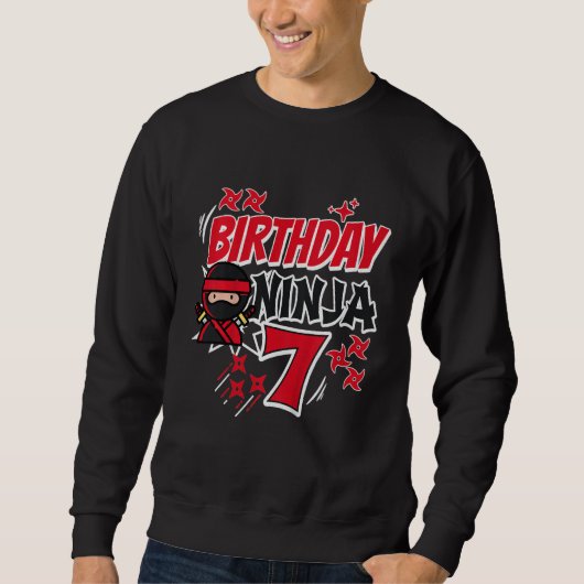 子供の誕生日忍者7th B'day Boy Karate 7th Year スウェットシャツ (正面)