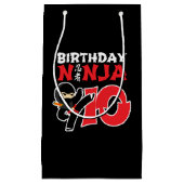 子供の誕生日忍者- 10歳パーティーテーマ スモールペーパーバッグ (正面)