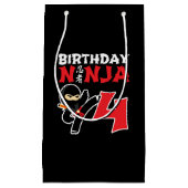 子供の誕生日忍者- 4歳パーティーテーマ スモールペーパーバッグ (正面)
