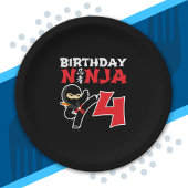 子供の誕生日忍者- 4歳パーティーテーマ ペーパープレート