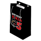 子供の誕生日忍者- 5歳パーティーテーマ スモールペーパーバッグ (裏面アングル)