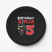 子供の誕生日忍者- 5歳パーティーテーマ ペーパープレート (正面)