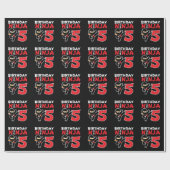 子供の誕生日忍者- 5歳パーティーテーマ ラッピングペーパー (フラット)