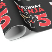 子供の誕生日忍者- 5歳パーティーテーマ ラッピングペーパー (ロールコーナー)