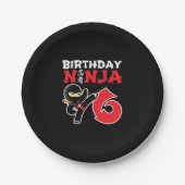 子供の誕生日忍者- 6歳パーティーテーマ ペーパープレート (正面)