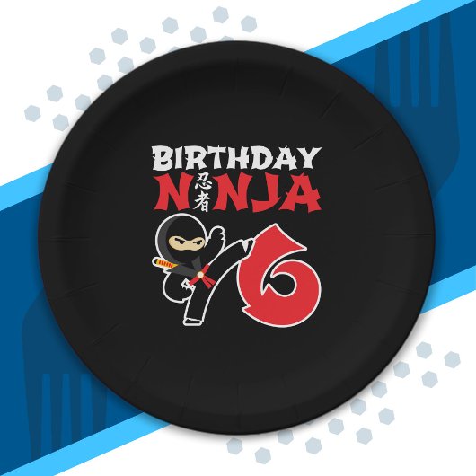 子供の誕生日忍者- 6歳パーティーテーマ ペーパープレート