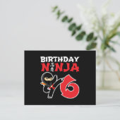 子供の誕生日忍者- 6歳パーティーテーマ ポストカード (スタンド正面)