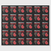 子供の誕生日忍者- 6歳パーティーテーマ ラッピングペーパー (フラット)