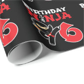 子供の誕生日忍者- 6歳パーティーテーマ ラッピングペーパー (ロールコーナー)