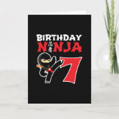 子供の誕生日忍者- 7歳パーティーテーマ カード (正面)