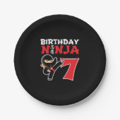 子供の誕生日忍者- 7歳パーティーテーマ ペーパープレート (正面)