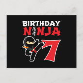 子供の誕生日忍者- 7歳パーティーテーマ ポストカード (正面)