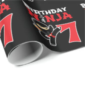 子供の誕生日忍者- 7歳パーティーテーマ ラッピングペーパー (ロールコーナー)