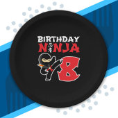 子供の誕生日忍者- 8歳パーティーテーマ ペーパープレート
