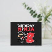 子供の誕生日忍者- 8歳パーティーテーマ ポストカード (スタンド正面)