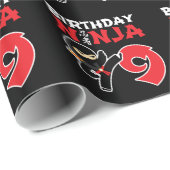 子供の誕生日忍者- 9歳パーティーテーマ ラッピングペーパー (ロールコーナー)