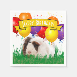 子供の誕生日愛らしいモルモットパーティーバルーン スタンダードカクテルナプキン