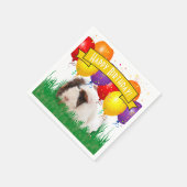 子供の誕生日愛らしいモルモットパーティーバルーン スタンダードカクテルナプキン (角)