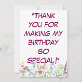 子供の誕生日感謝していユーカード | 一致するパーティー列 サンキューカード (裏面)