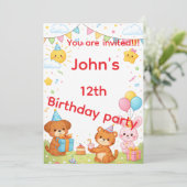 子供の誕生日招待状カード 招待状 (スタンド正面)