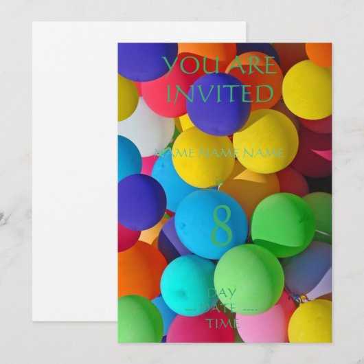 子供の誕生日招待状群 招待状 (正面/裏面)