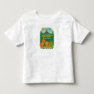 子供の誕生日招待状 – かわいい恐竜パーティーデザイン トドラーTシャツ
